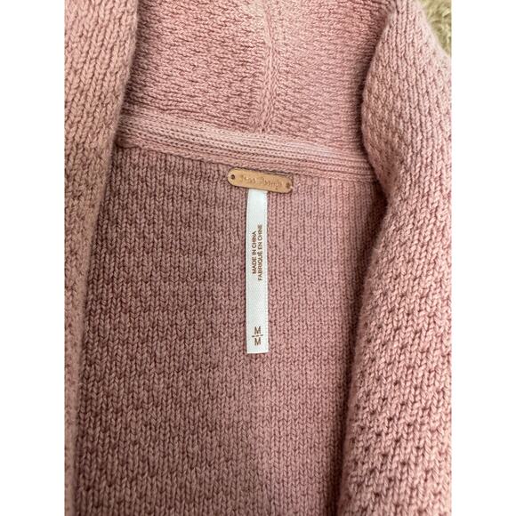Free People $168 Chamomile Cardi M Oversized Rose Sugar Chunky Knit Cardigan - Picture 4 of 11